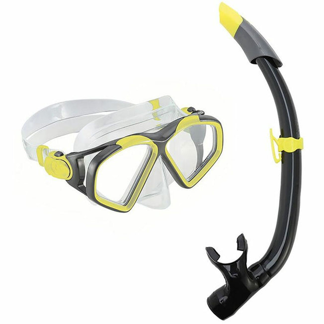 Snorkelbril en -buis voor Kinderen Aqua Sphere Hawkeye Grijs Zwart