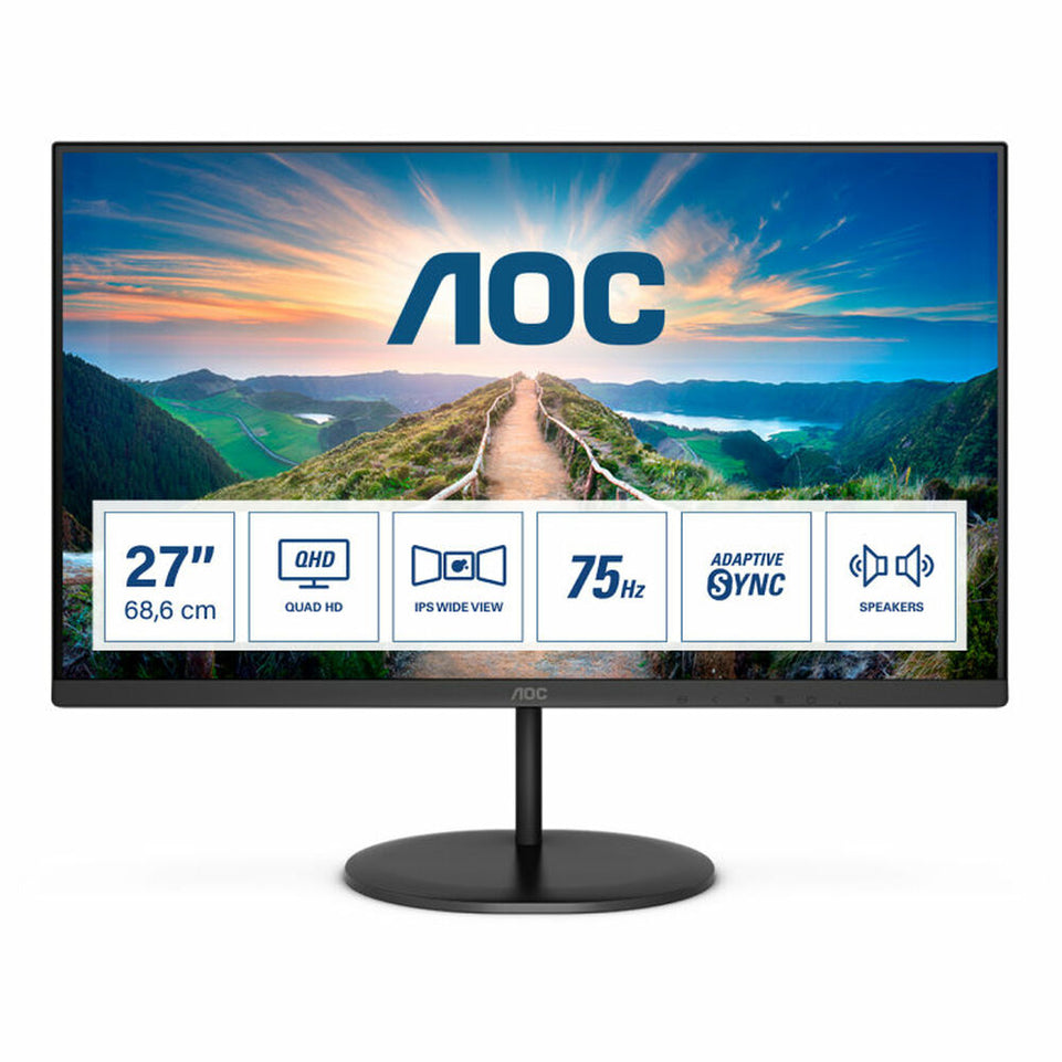 Monitor AOC Q27V4EA 27" LED IPS LCD Flicker free 75 Hz 50-60  Hz