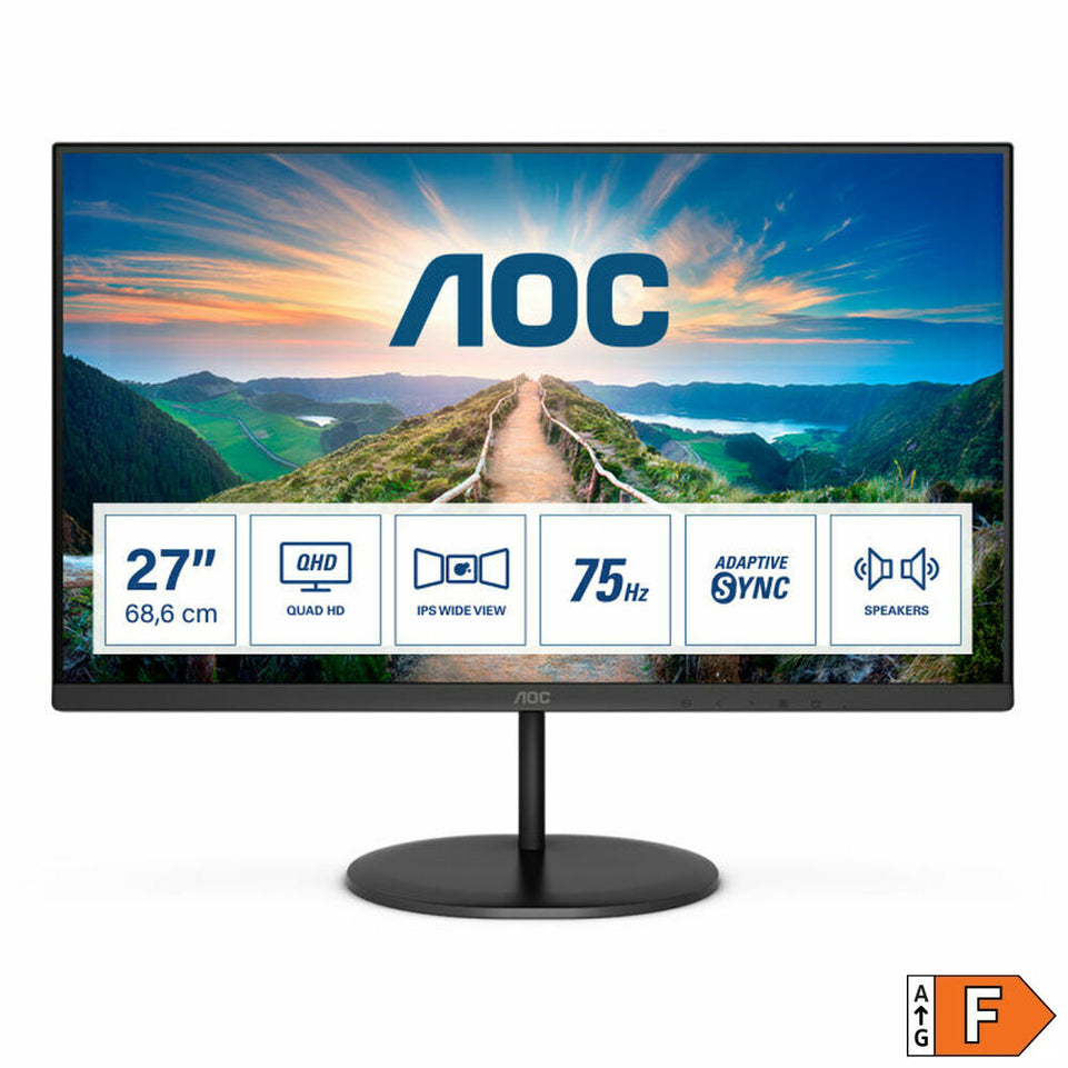 Monitor AOC Q27V4EA 27" LED IPS LCD Flicker free 75 Hz 50-60  Hz