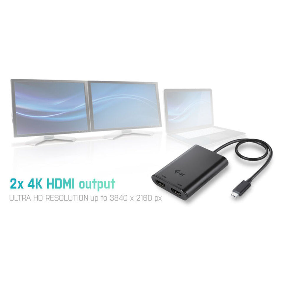 Adapter DisplayPort naar HDMI i-Tec C31DUAL4KHDMI 4K Ultra HD Zwart