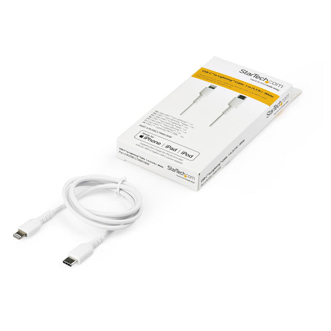 Kabel USB naar Lightning Startech RUSBCLTMM1MW         Wit