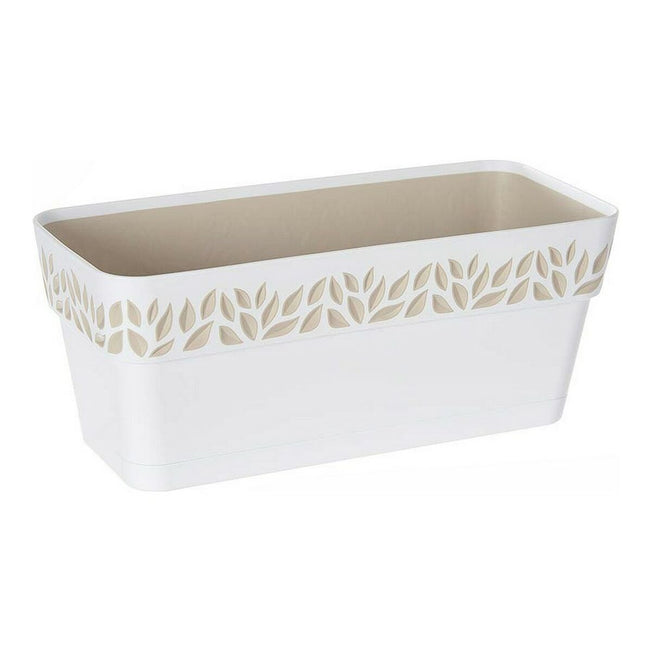 Zelfwaterende plantenpot Stefanplast STF943 Wit 13,3 x 12,3 x 29,3 cm Beige Plastic