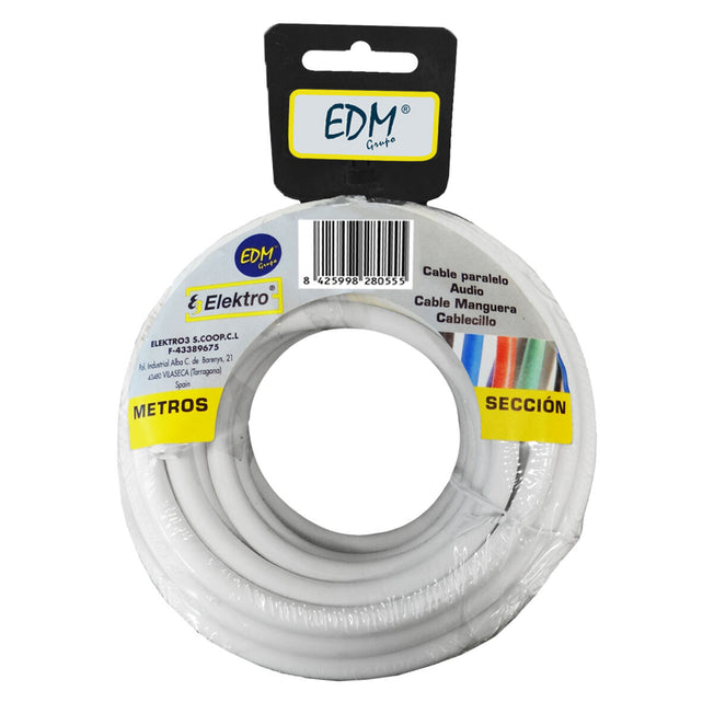 Kabel voor Parallele Interface EDM 28036 2 x 1,5 mm Wit 50 m