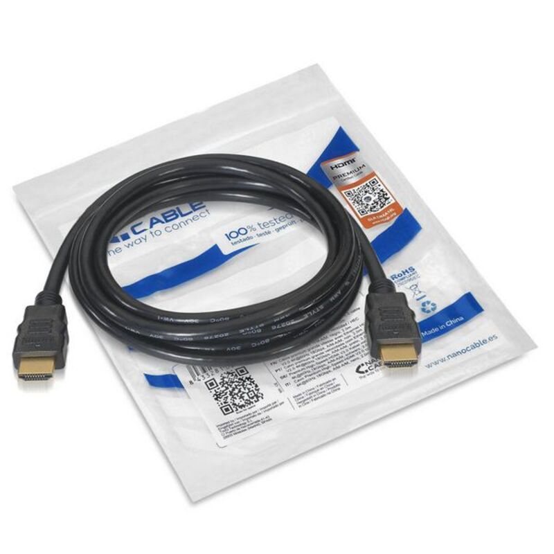 HDMI-Kabel NANOCABLE 10.15.3601-L150 V2.0 4K 1,5 m Zwart 1,5 m