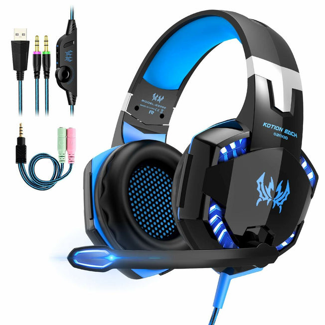 Gaming Headset met Microfoon G2000 Blauw (Refurbished A)